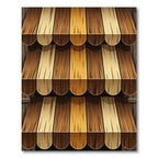 Rustic Earthy Toned Vertical Wood Slat Rug