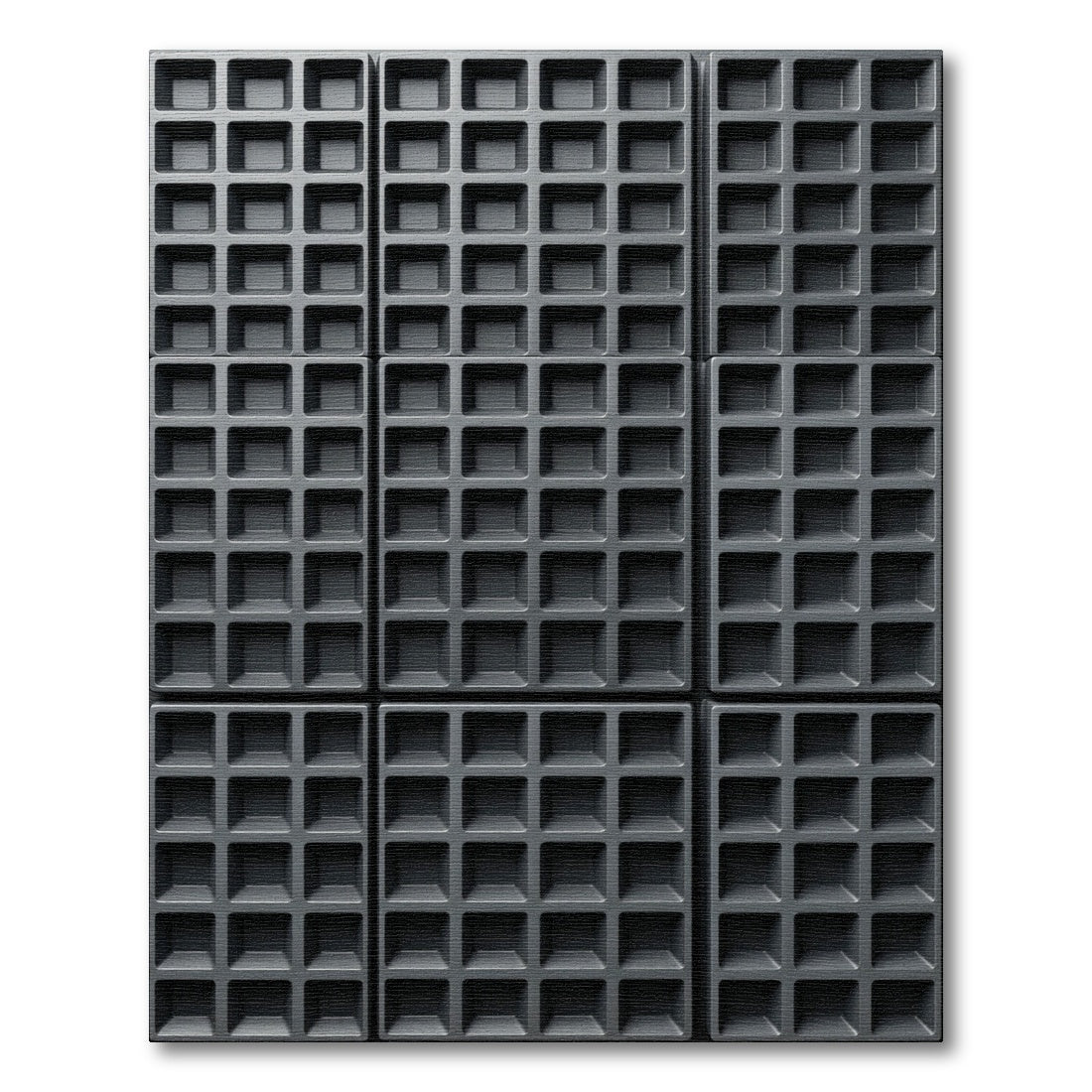 Minimalist Charcoal Structured Grid Square Rug