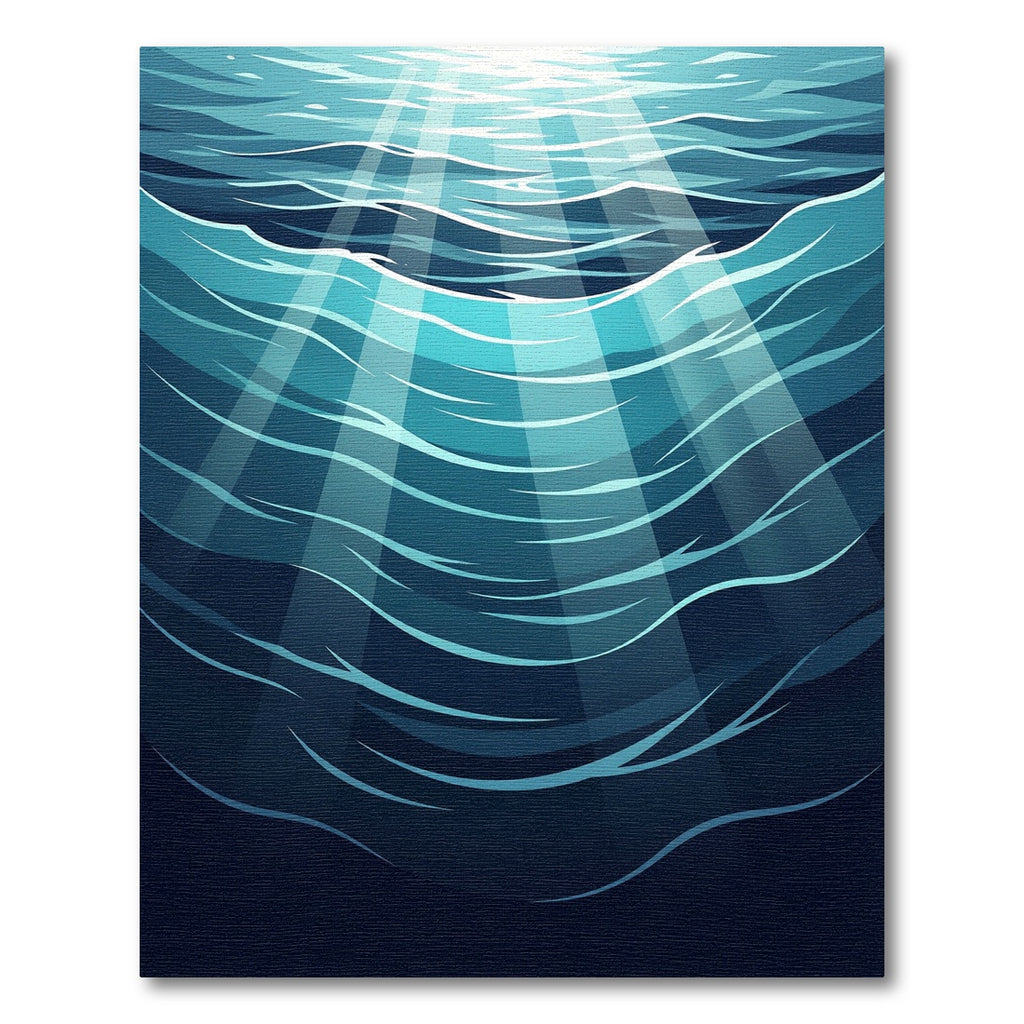 Radiant Sunlit Deep Blue Ocean Waves Rug