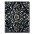 Celestial Sunburst Monochrome Geometric Art Rug
