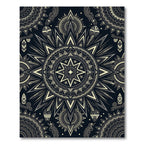 Celestial Sunburst Monochrome Geometric Art Rug