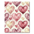 Watercolor Romantic Pink Heart Collage Rug