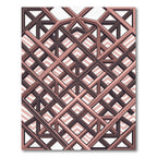 Copper Metallic Intersecting Geometric Lattice Rug