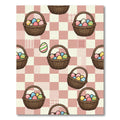 Pastel Easter Egg Picnic Checkered Grid Rug