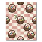Pastel Easter Egg Picnic Checkered Grid Rug