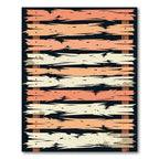 Rustic Orange Cream Wood Plank Rug