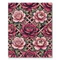 Pink Rose Trellis Floral Arrangement Rug