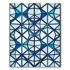 Geometric Crystal Blue Triangle Infusion Rug