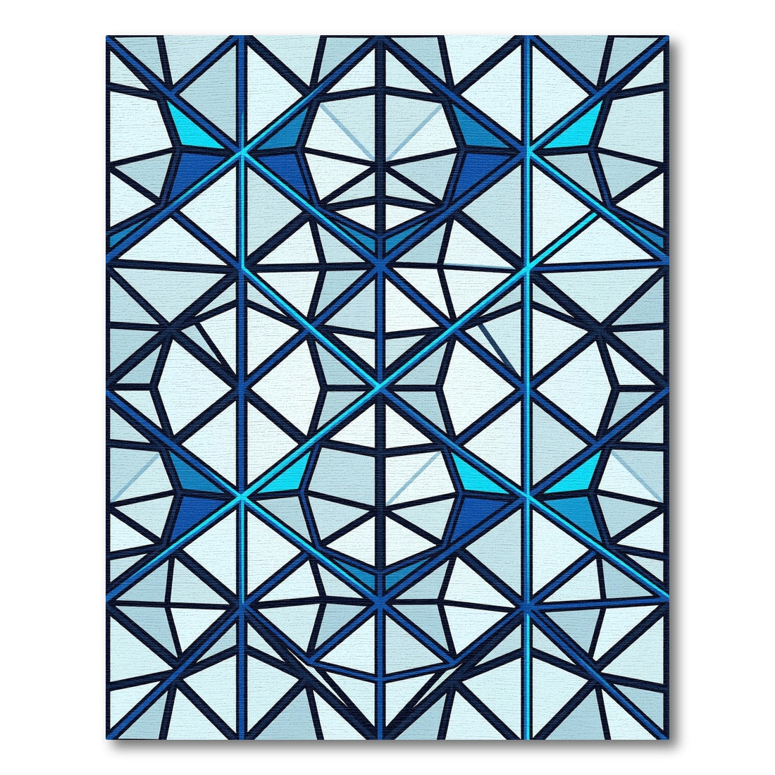 Geometric Crystal Blue Triangle Infusion Rug