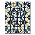Geometric Navy Cream Cross Symbolic Rug