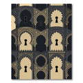 Elegant Gold Black Arched Keyhole Rug