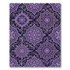 Regal Purple Floral Mandala Scroll Rug