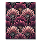 Deep Pink Fan Palm Art Deco Rug