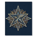 Celestial Navy And Gold Star Medallion Rug