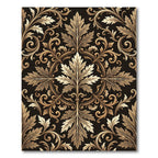 Golden Brown Acanthus Scroll Wallpaper Rug