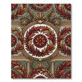 Crimson Acanthus Laurel Border Rug