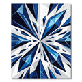 Geometric Blue Crystal Shard Abstract Rug