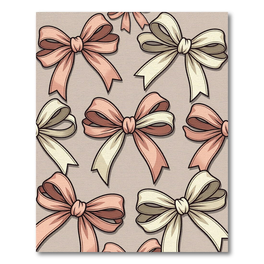 Elegant Blush and Cream Bow Arrangement Rug