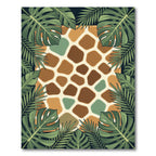 Tropical Giraffe Hide with Lush Fern Border Rug