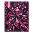 Vibrant Magenta Geometric Shattered Crystal Rug