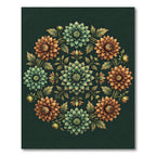 Emerald and Copper Floral Medallion Rug