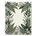 Enchanting Forest Fern Leaf Border Rug
