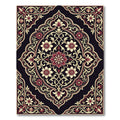 Crimson Gold Floral Court Rug