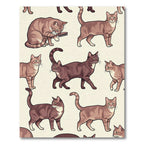Playful Beige Tabby Cat Illustration Rug