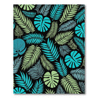 Tropical Fern Leaf Teal Green Rug