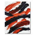 Bold Black and Red Abstract Stroke Rug