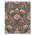 Vintage Pink Carnation Damask Scroll Rug