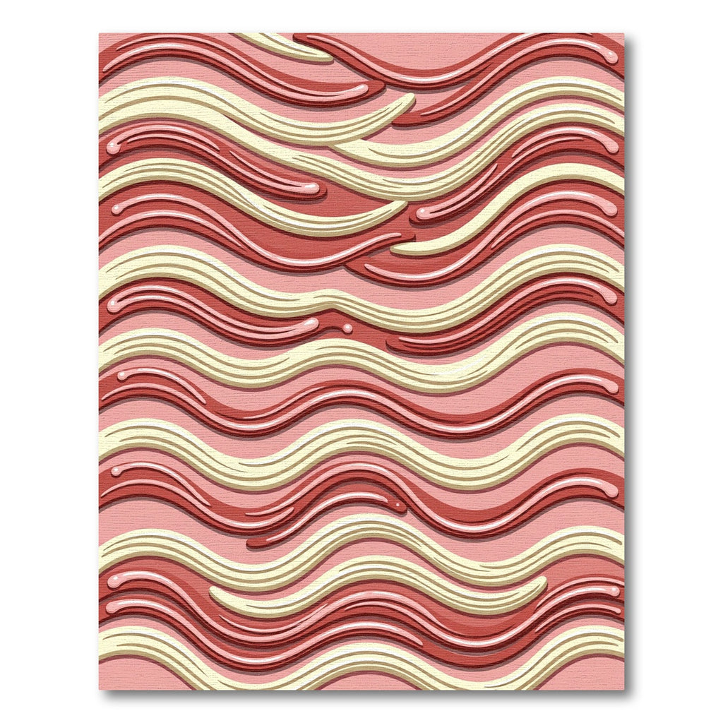 Crimson Creamy Swirl Ribbon Rug