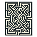 Monochromatic Maze Geometric Illusion Rug