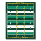 Graphic Green Athletic Field Grid Rug