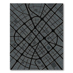 Gray City Grid Abstract Rug