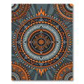 Geometric Orange Sunburst Mandala Rug