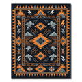 Bold Orange Black Geometric Lightning Rug
