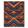 Geometric Southwestern Diamond Ochre Navy Rug