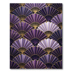 Art Deco Purple Fan Plume Rug