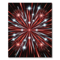 Red White Bursting Starburst Fireworks Rug
