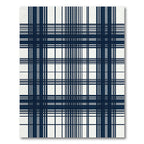 Rich Navy Blue Classic Plaid Grid Rug
