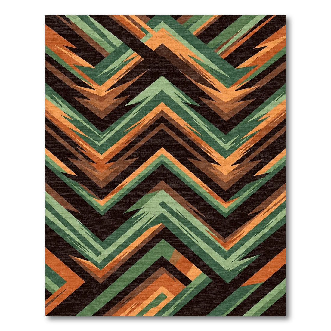 Earth Tone Geometric Chevron Zigzag Rug