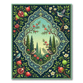 Ornate Pomegranate Birds Garden Scene Rug