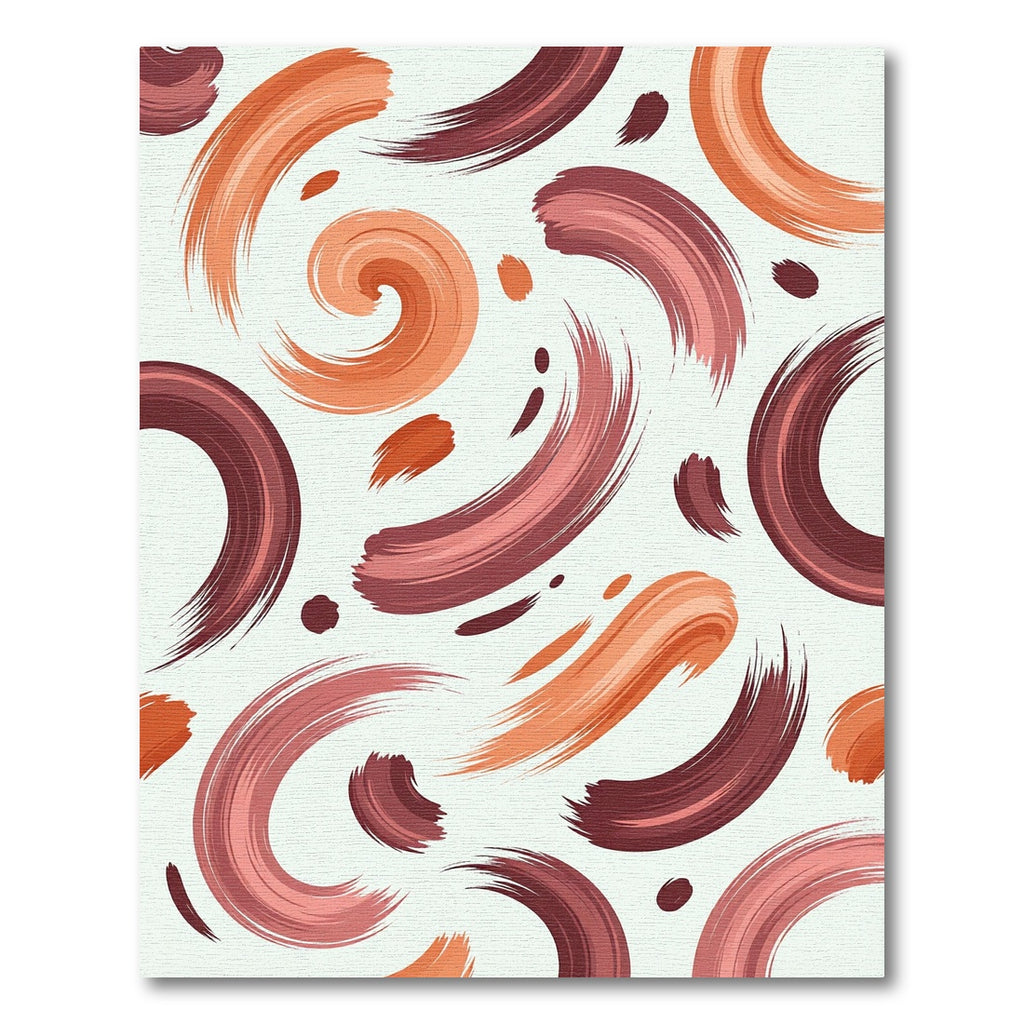 Abstract Terracotta Swirl Brush Stroke Rug