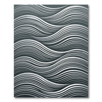 Modern Gray White Flowing Waves Rug