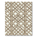 Beige Lattice Geometric Interwoven Grid Rug