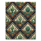 Southwestern Desert Cactus Diamond Tile Rug