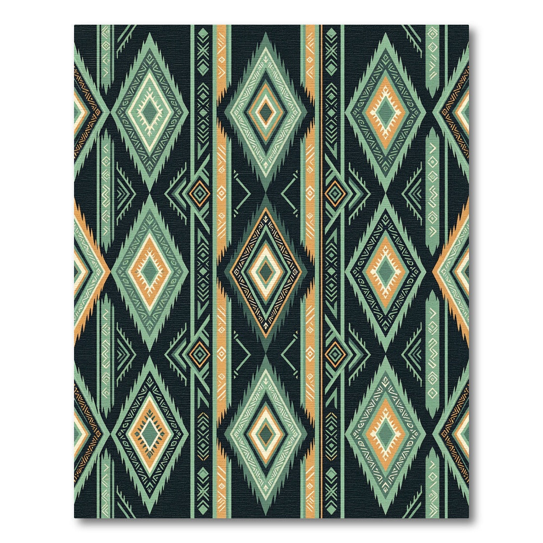 Tribal Geometric Diamond Pattern Rug