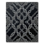 Ornate Silver Chain Diamond Motif Rug