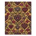 Ornate Golden Heart Filigree Rug